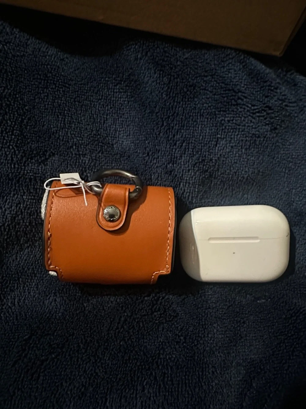 Coach Orange Leather Key Pouch with Silver Hardware